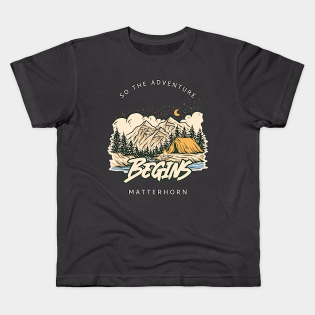 So the Adventure Begins Matterhorn Kids T-Shirt by ExpressYourSoulTees